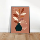 # all-groups - Terracotta Vase & Leaf Modern Abstract Wall Art - Jerin