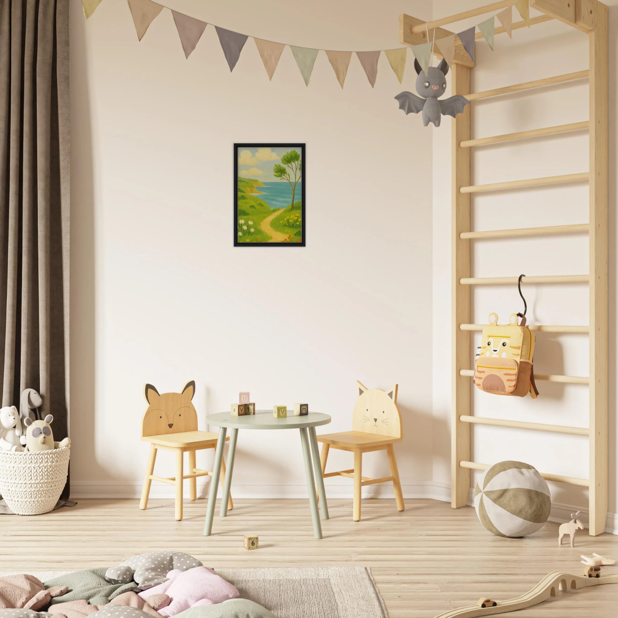 # all-groups - Windy Coastal Walking Path Canvas Wall Art - Play By Print