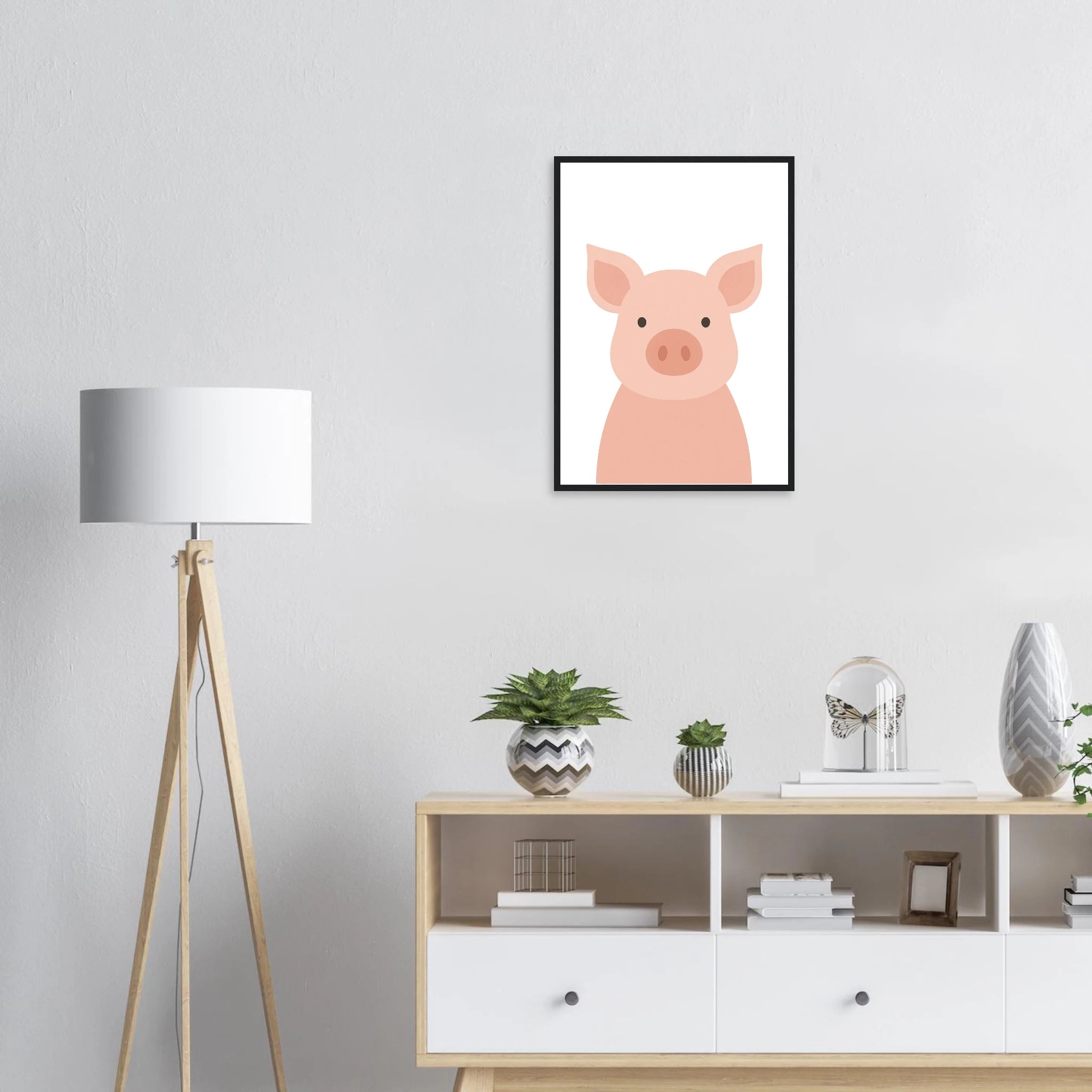 # all-groups - Pig – Minimalist Farm Animal Art Print - Play By Print