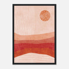 Black frame - Terracotta Sun – Minimalist Abstract Desert Landscape Print - Daisy