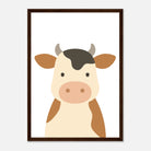 Dark wood frame - Cow – Minimalist Farm Animal Art Print - Play By Print