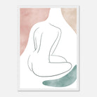 White frame - Minimalist Nude Wall Art | Boho Line Drawing in Soft Earth Tones - Iris