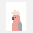 Unframed - Galah – Minimalist Australian Bird Art Print | Pink Cockatoo Poster for Nursery or Classroom - Play By Print