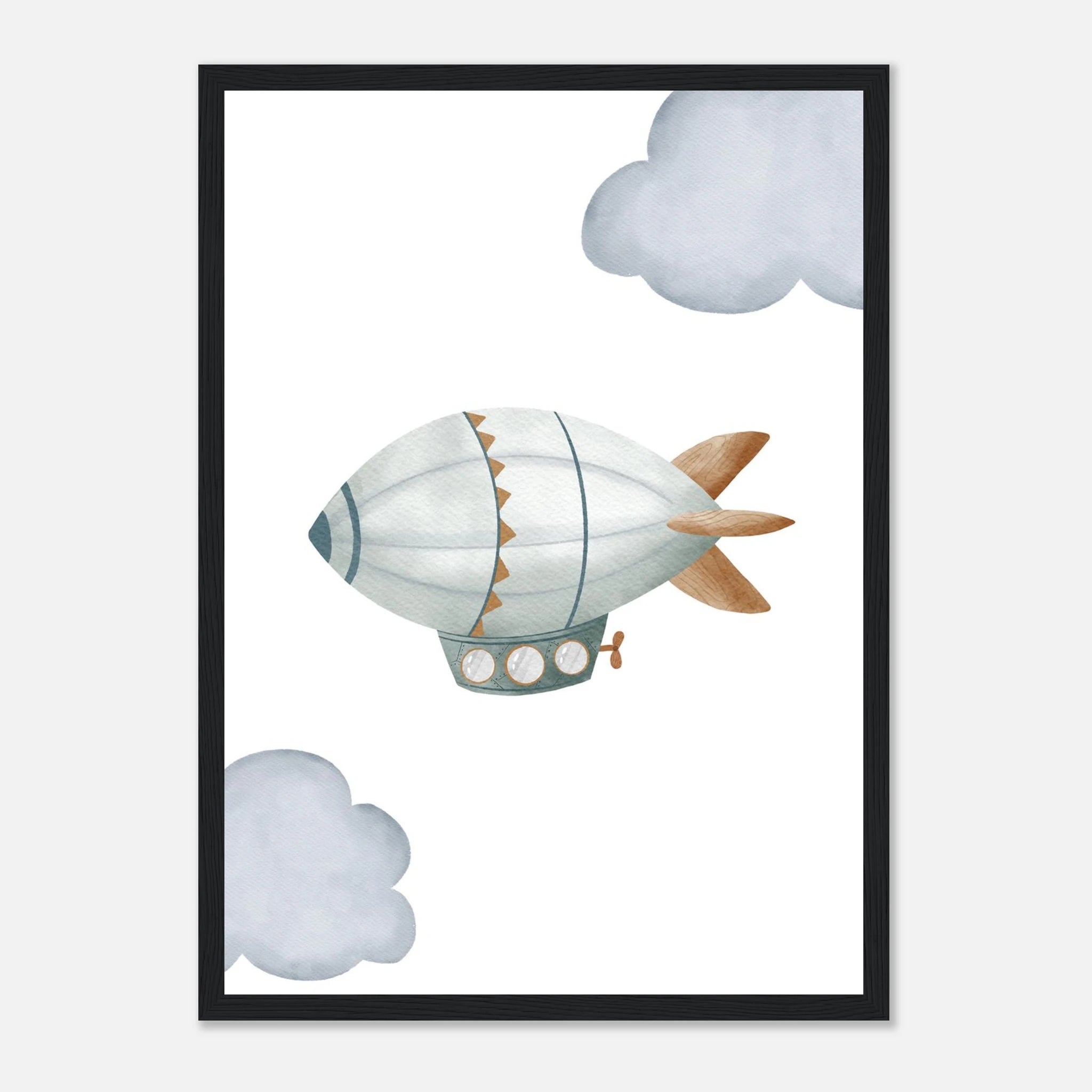 Black frame - Vintage Airship Wall Art - Olga