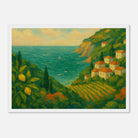 White frame A3 (29.7 x 42 cm) - “Lemon Coast Daydream” | Amalfi-Inspired Coastal - Play By Print