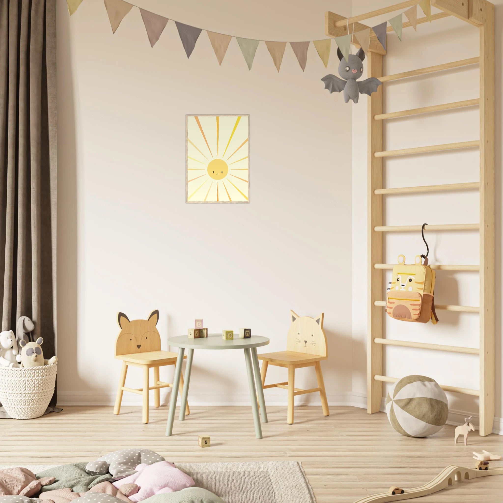 # all-groups - Sunshine Rays Nursery Print | Happy Yellow Sun Wall Art by Iris - Iris