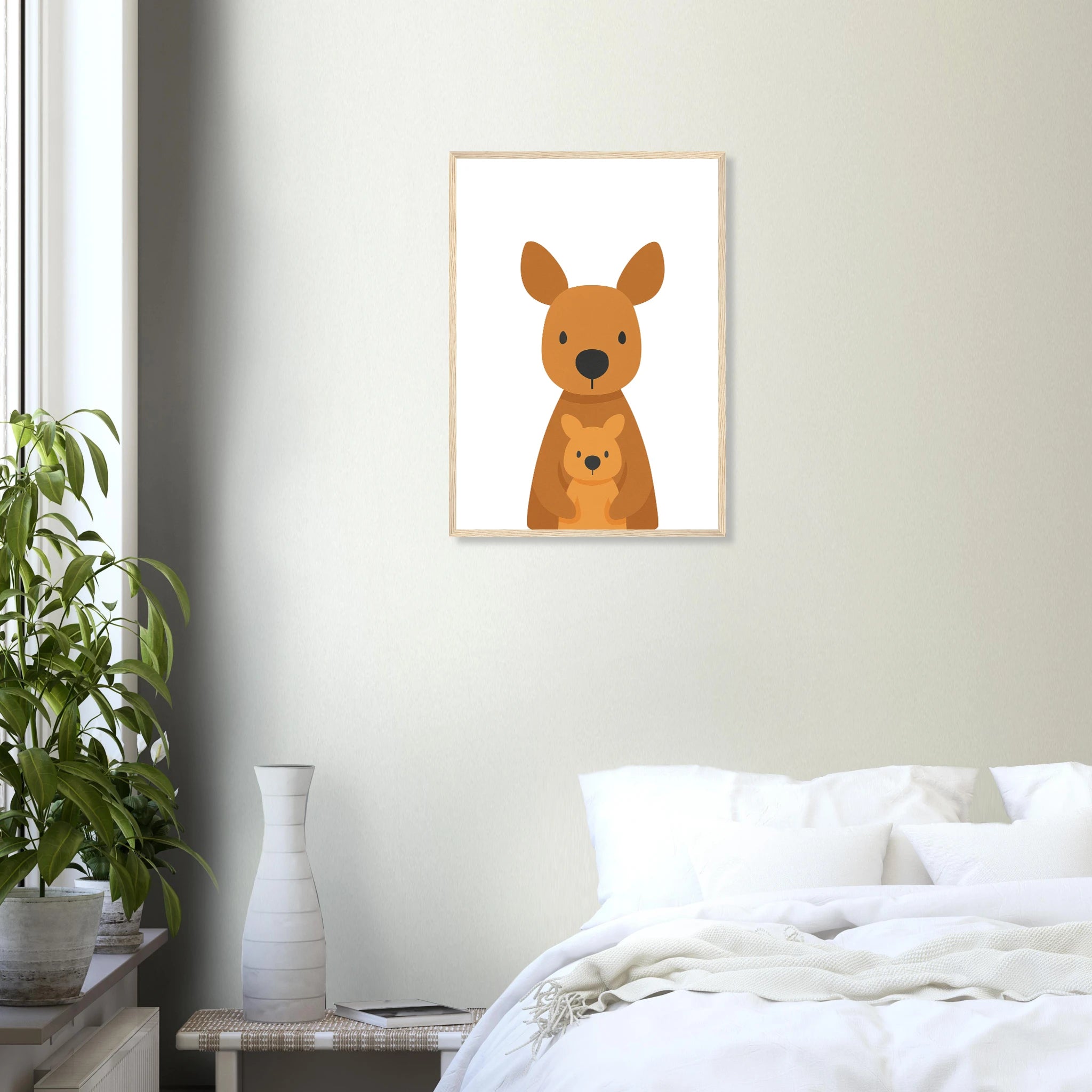 # all-groups - Kangaroo with Joey – Minimalist Australian Animal Art Print | Nursery or Nature-Themed Poster - Play By Print