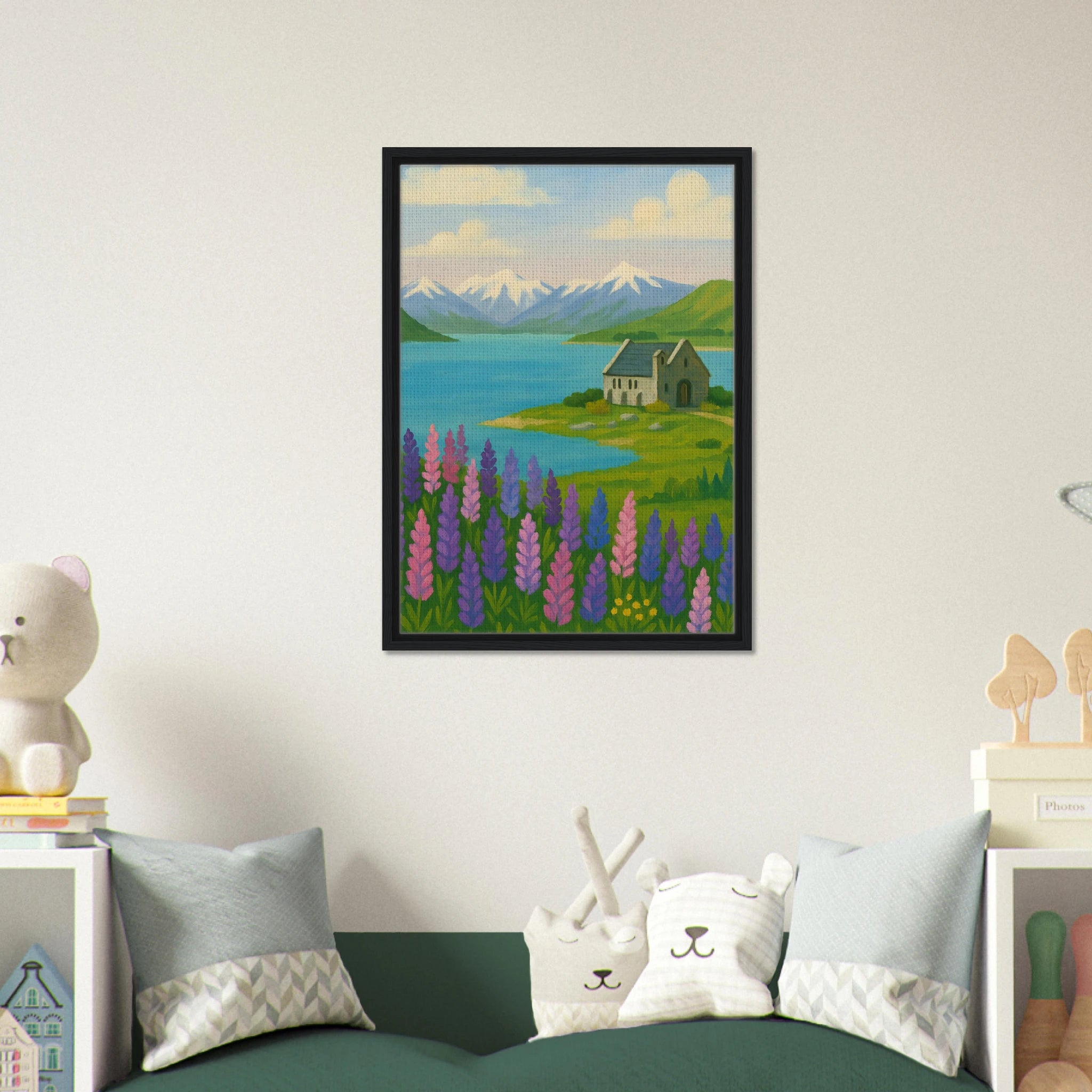 # all-groups - Lake Tekapo Lupins & Church – New Zealand Landscape Canvas Wall Art - Play By Print