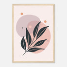 Wood frame - Muted Blush Leaves Modern Abstract Wall Art - Jerin