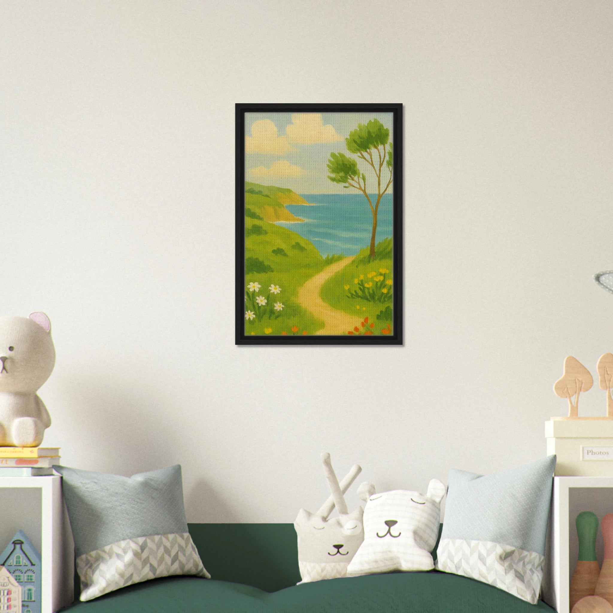 # all-groups - Windy Coastal Walking Path Canvas Wall Art - Play By Print