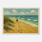Wood frame A3 (29.7 x 42 cm) - “Coastal Solitude” | Peaceful Beach Walk - Play By Print