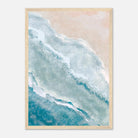 Wood frame - Soft Shoreline – Abstract Coastal Waves in Pastel by Daisy - Daisy