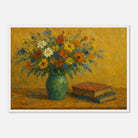 White frame A2 (42 x 59.4 cm) - “Wild Blooms & Well-Worn Pages” | Floral Still Life - Play By Print