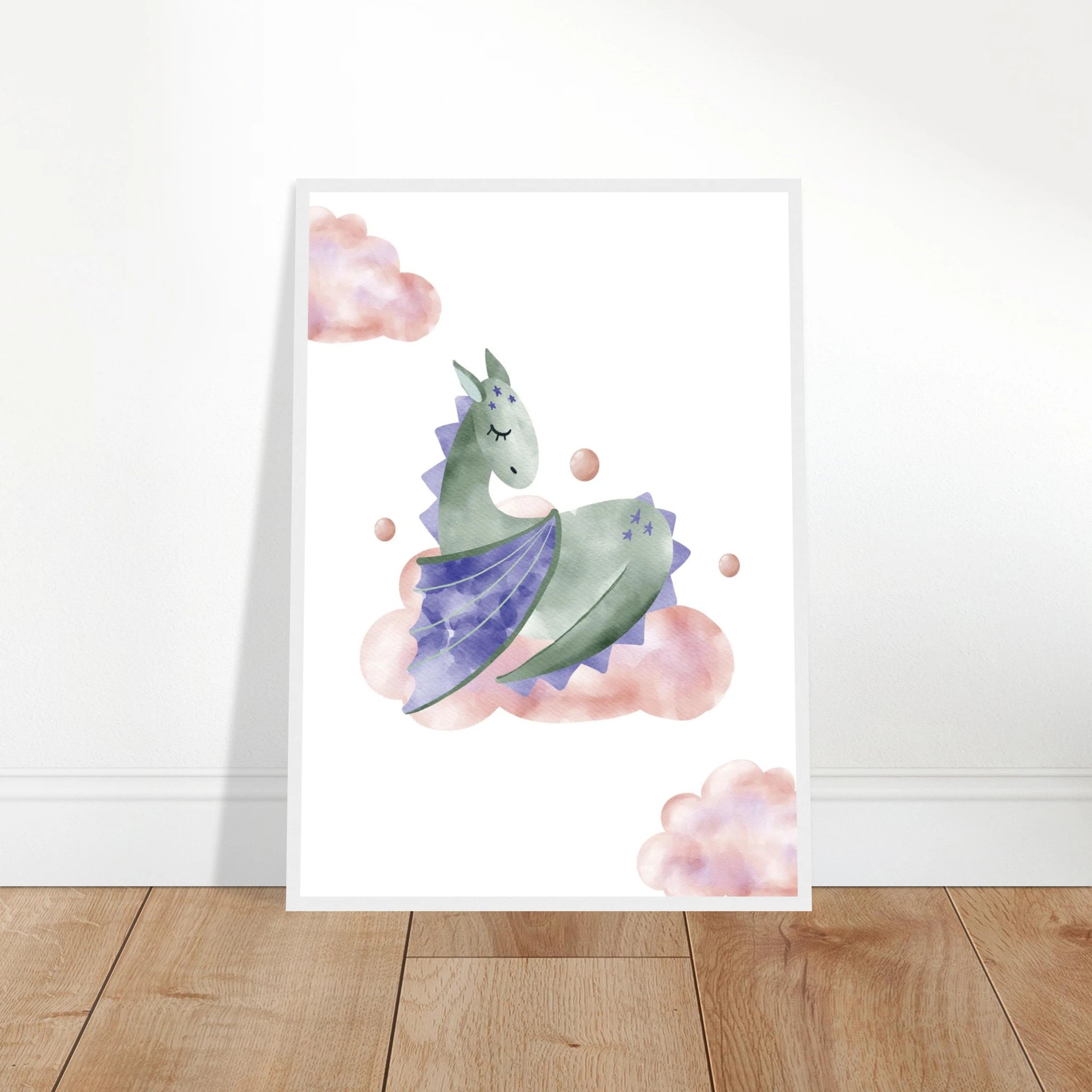 - Watercolour Sleeping Dragon Wall Art - Olga