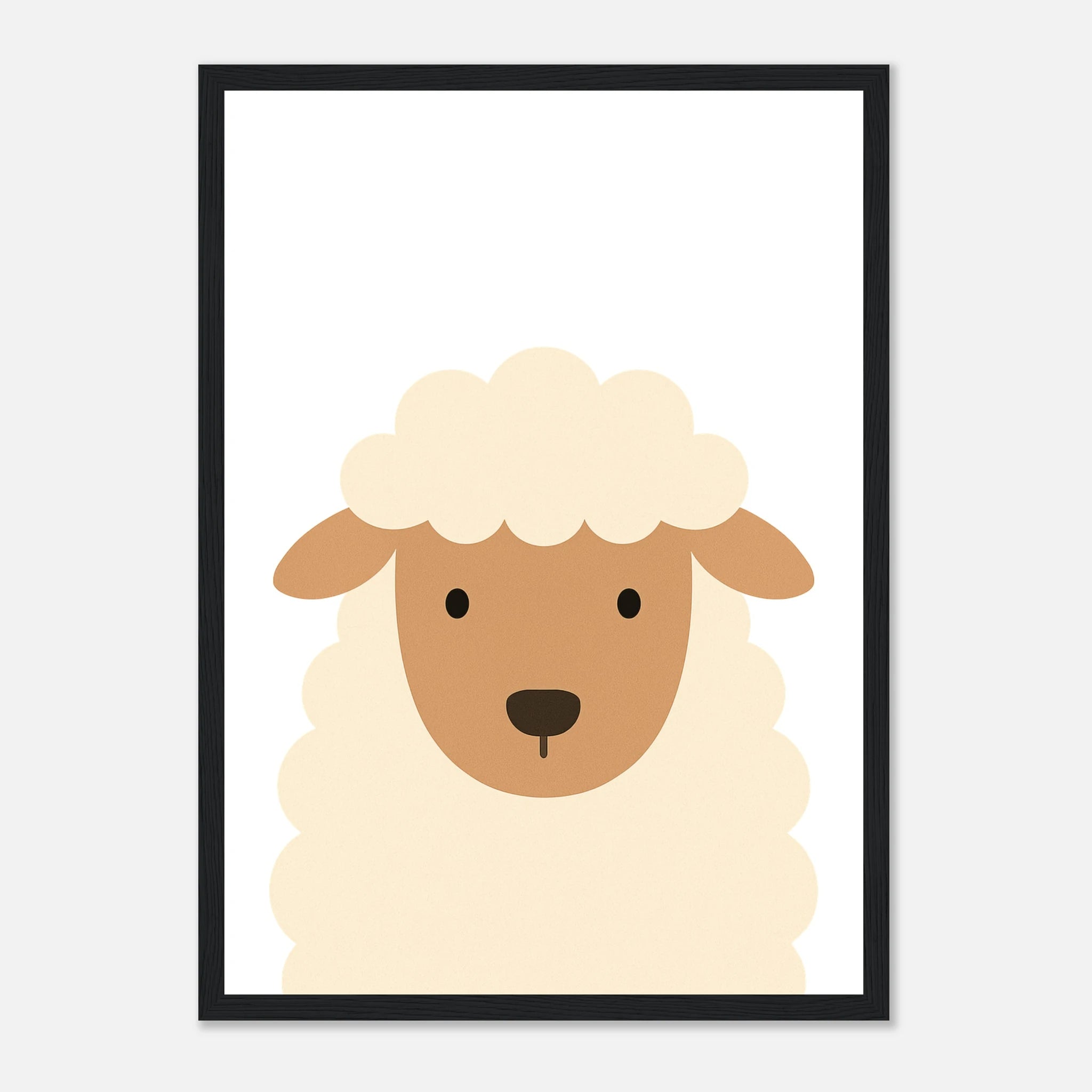 Black frame - Sheep – Minimalist Farm Animal Art Print | Modern Nursery or Playroom Decor - Play By Print