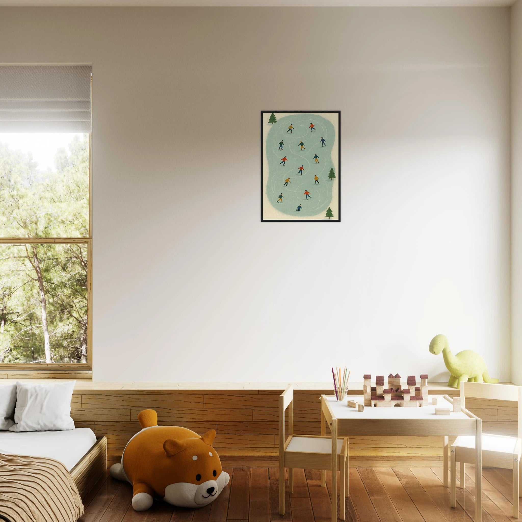 # all-groups - Winter Ice Skating Print | Whimsical Folk Art Style - Play By Print