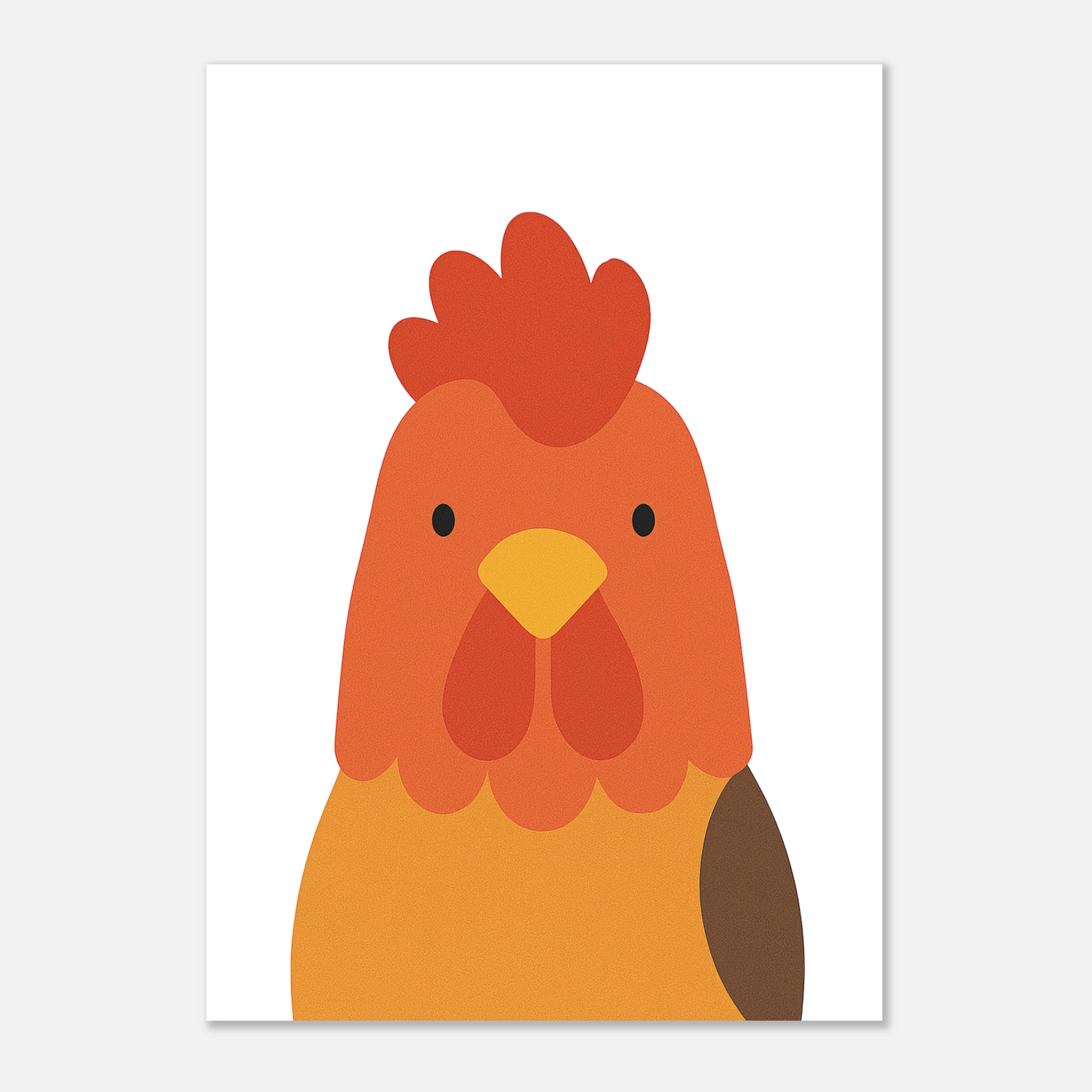 Unframed - Rooster – Minimalist Farm Animal Art Print - Play By Print