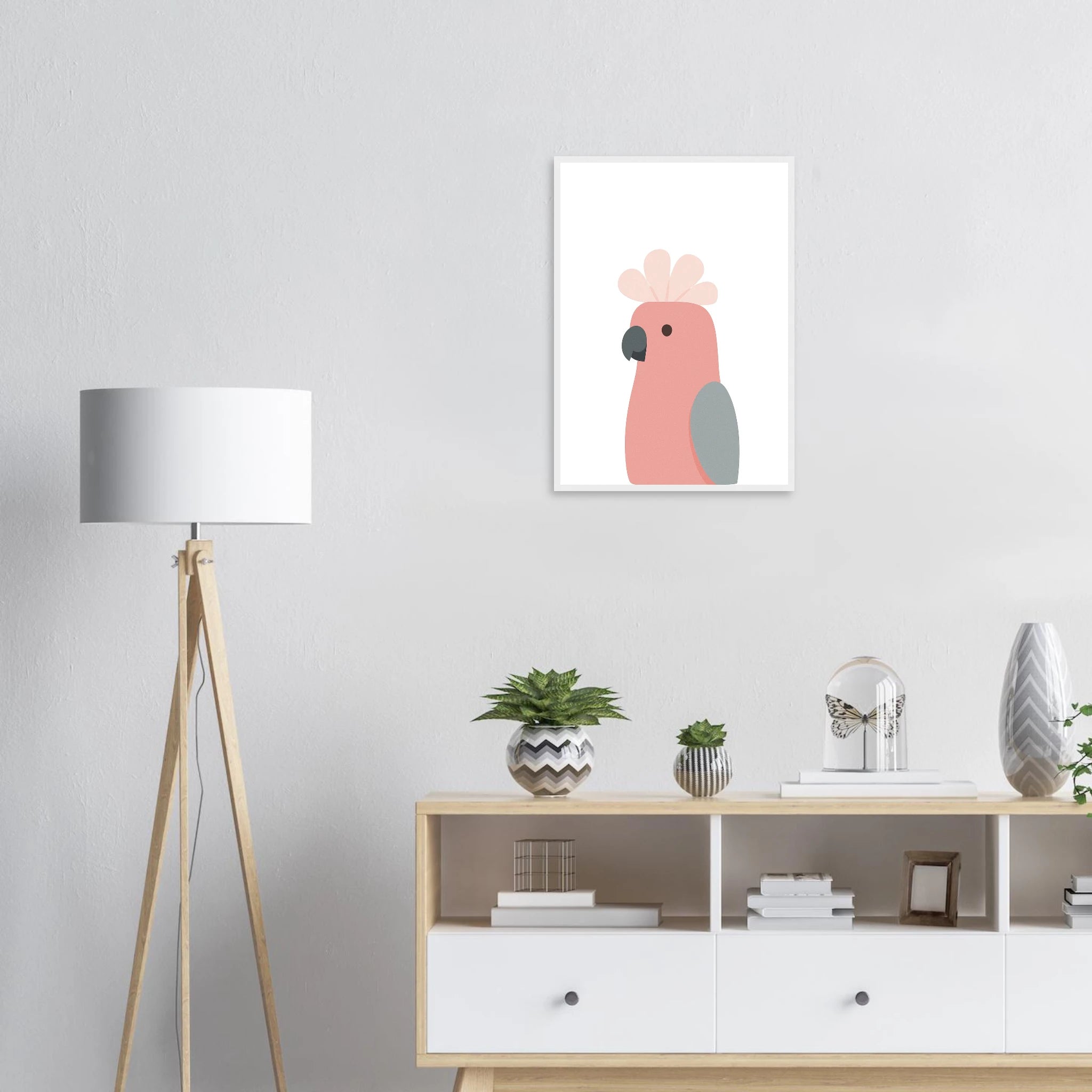 # all-groups - Galah – Minimalist Australian Bird Art Print | Pink Cockatoo Poster for Nursery or Classroom - Play By Print