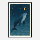 Black frame 40x60 cm 16x24″ - Whale Wishes Under the Moon – Magical Nursery Art Print - Play By Print