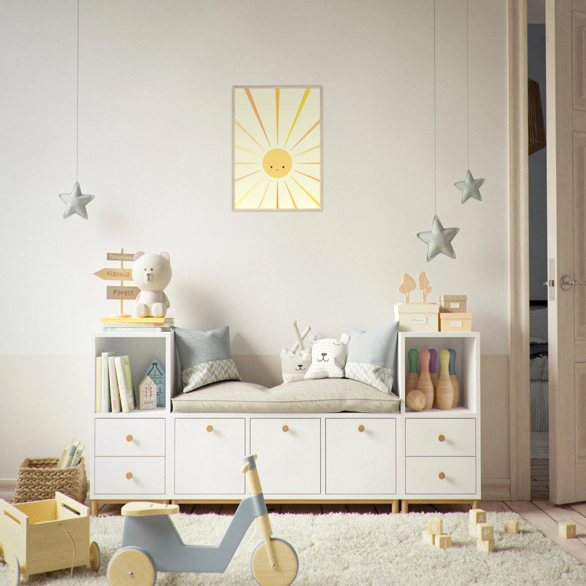 # all-groups - Sunshine Rays Nursery Print | Happy Yellow Sun Wall Art by Iris - Iris