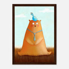 Dark wood frame A4 (21x29.7 cm 8x12") - Bear and Bird Nursery Print | Whimsical Animal Wall Art for Kids’ Rooms - Iris