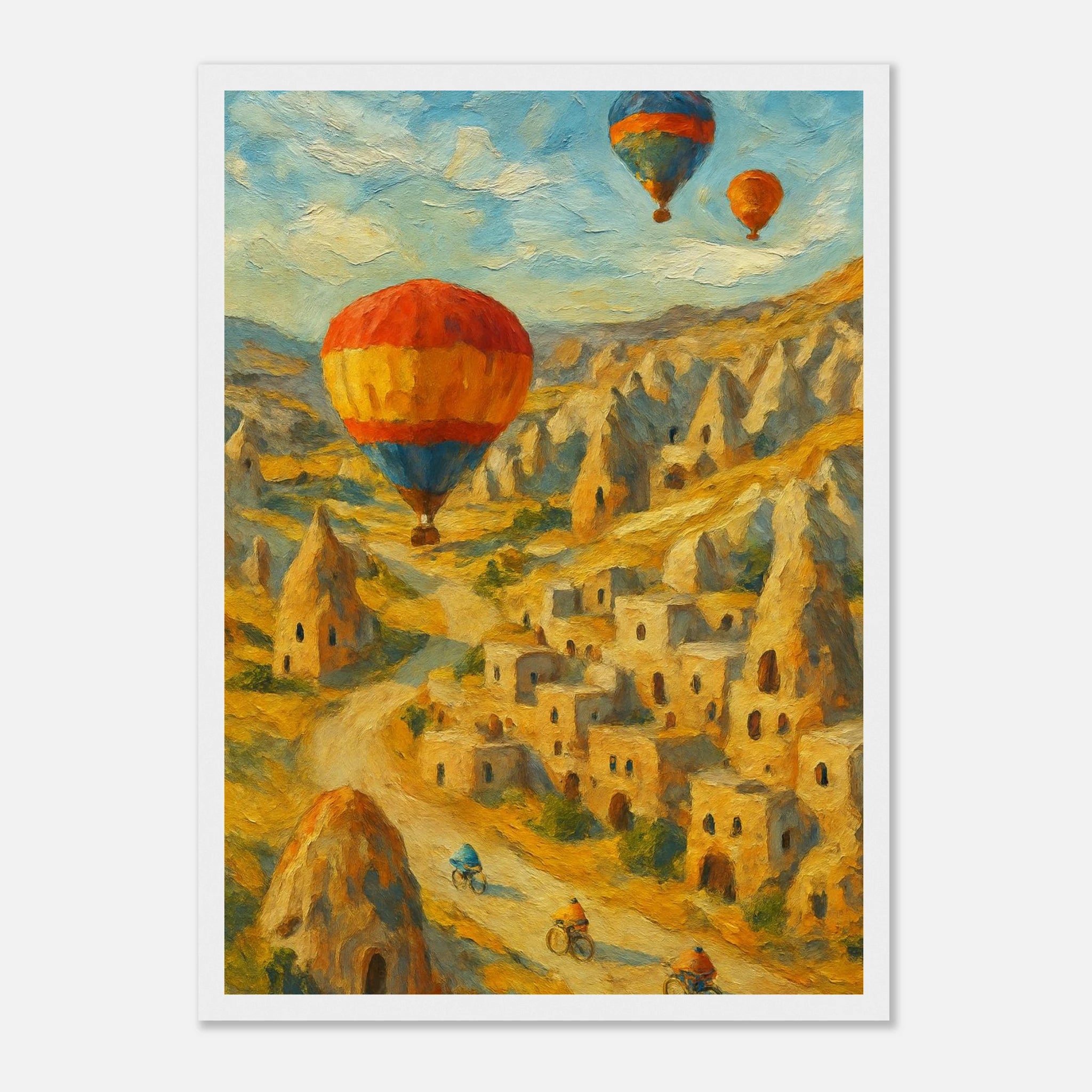 White frame A3 (29.7 x 42 cm) - "Drifting Over Cappadocia" Print | Turkish Landscape Wall Art - Play By Print