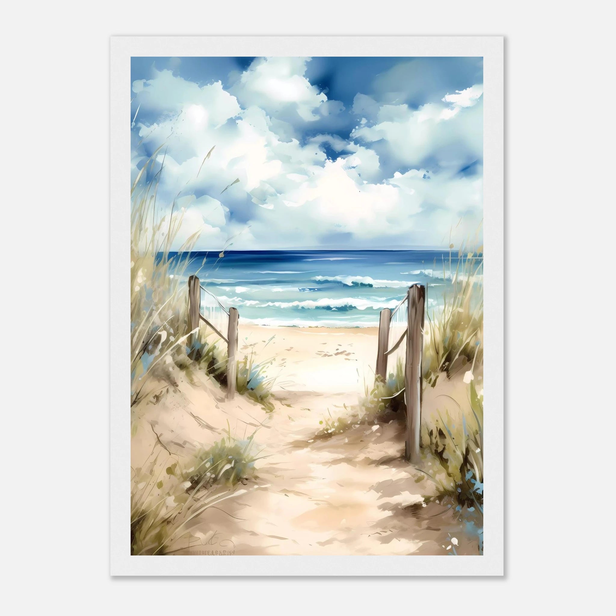 White frame - Ocean Pathway – Coastal Art Print - Play By Print