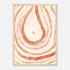 Wood frame - Terracotta Rings – Abstract Organic Form Wall Art Print - Daisy