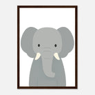 Dark wood frame - Elephant – Minimalist Animal Art Print | Modern Nursery or Safari-Themed Poster - Play By Print