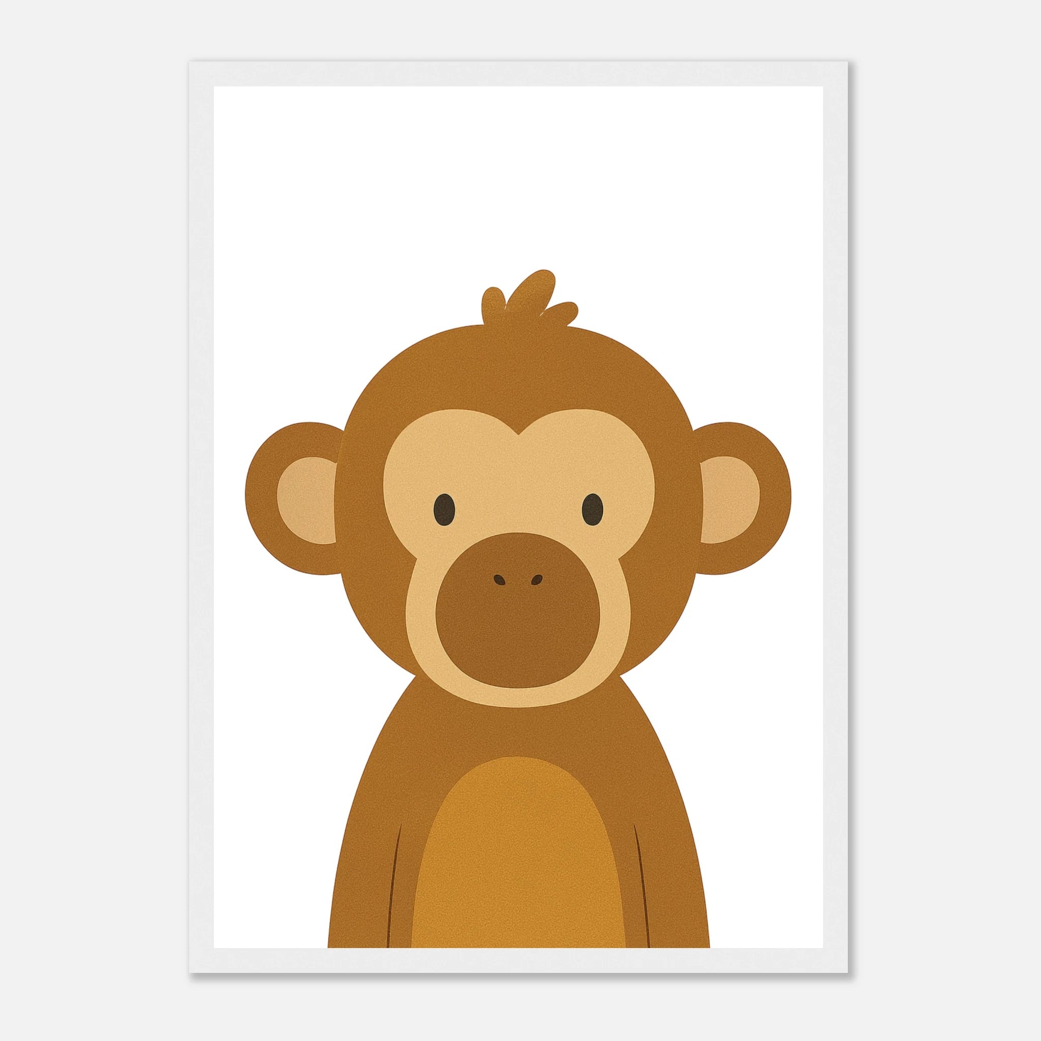 White frame - Monkey – Jungle Nursery Art Print - Play By Print
