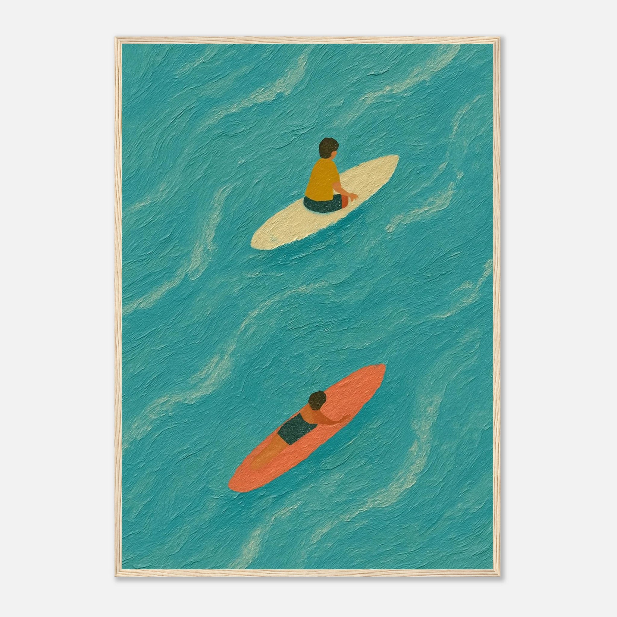 Wood frame A1 (59.4 x 84.1 cm) - "Drift and Dream" Surf Print | Minimal Coastal Wall Art - Play By Print