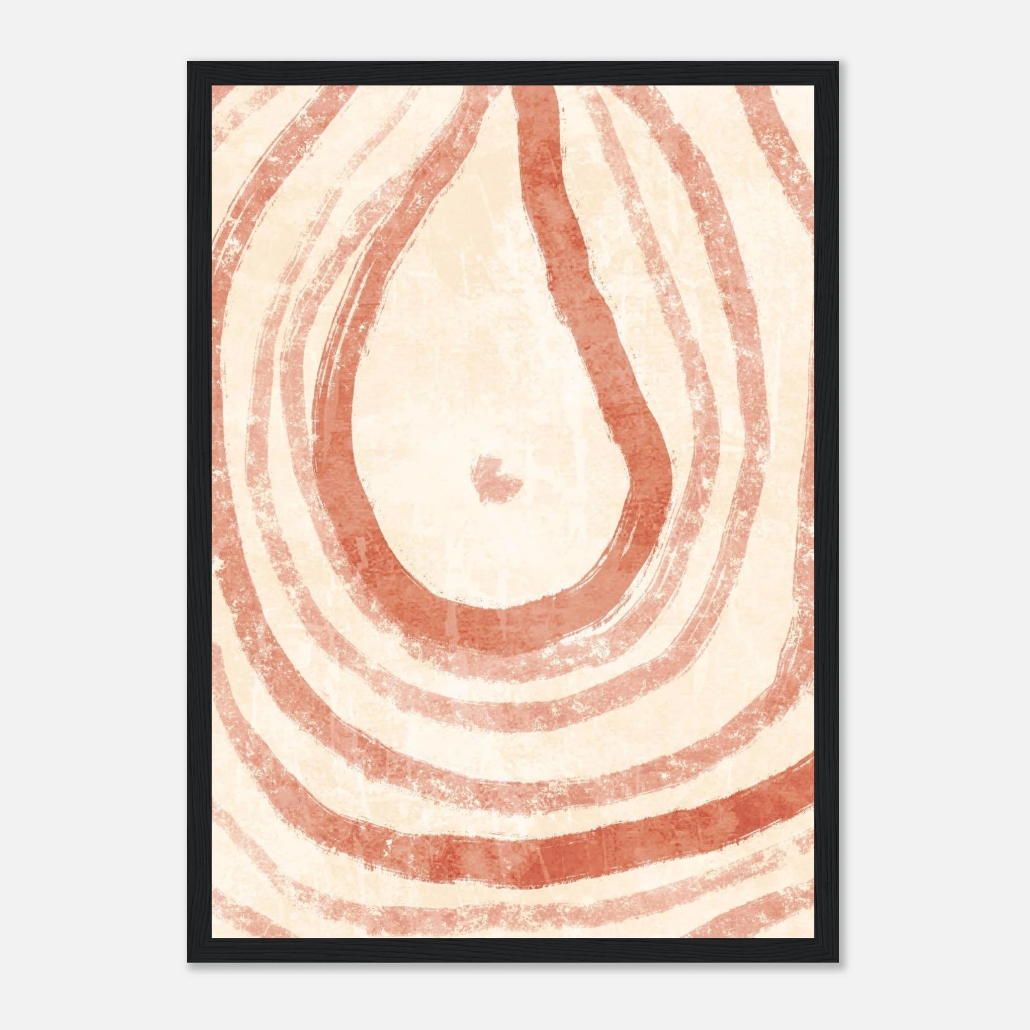 Black frame - Terracotta Rings – Abstract Organic Form Wall Art Print - Daisy