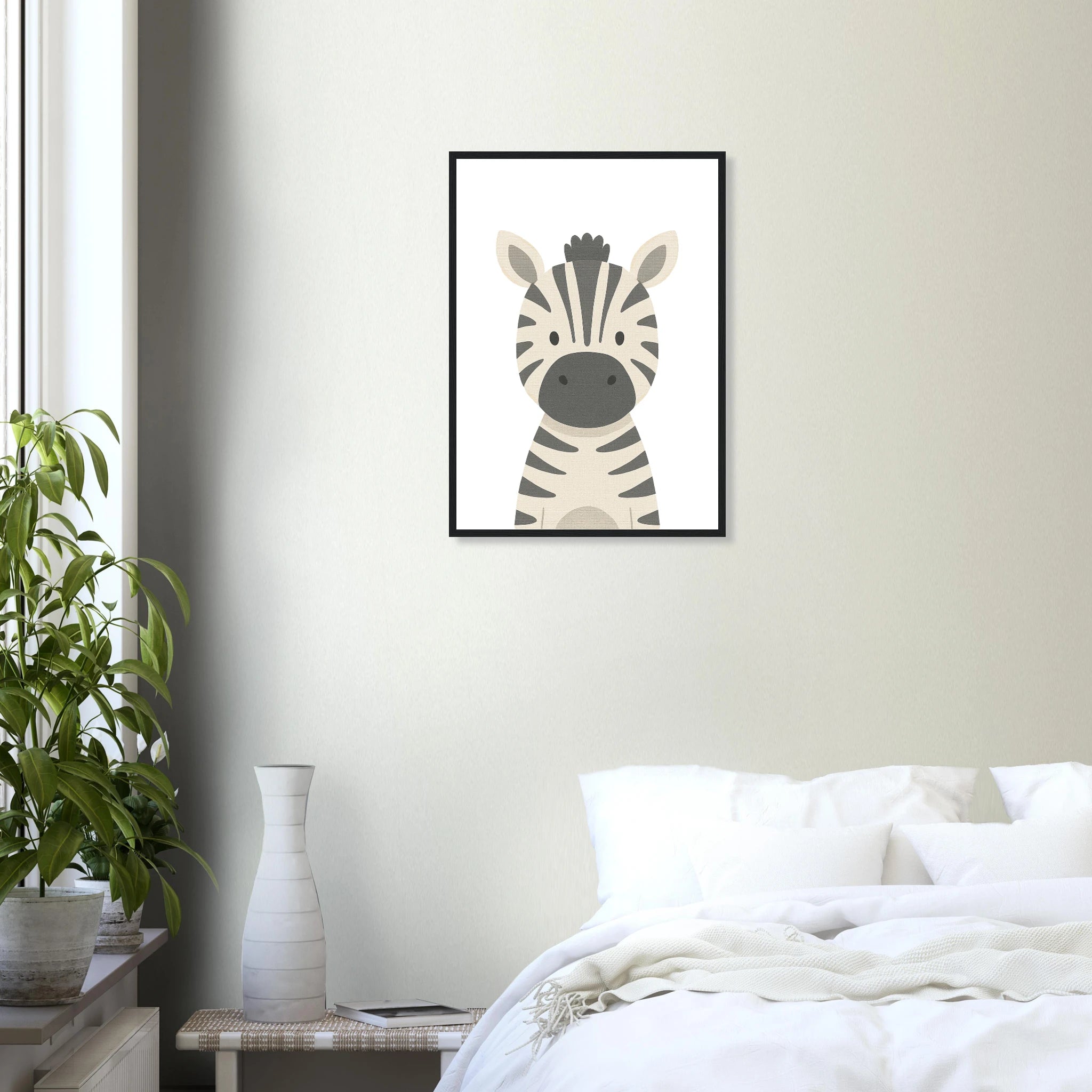 # all-groups - Zebra – Minimalist Safari Animal Art Print | Monochrome Nursery or Kids’ Poster - Play By Print