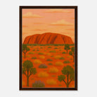 Dark wood frame 50x75 cm 20x30″ - Uluru Dreaming – Australian Outback Canvas Wall Art - Play By Print