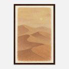 Dark wood frame 30x45 cm 12x18″ - Golden Haze – Soft Desert Dunes Wall Art Print - Play By Print