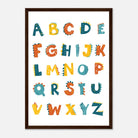 Dark wood frame - Dinosaur Alphabet Poster | A–Z Dino-Themed ABC Print for Kids - CDT