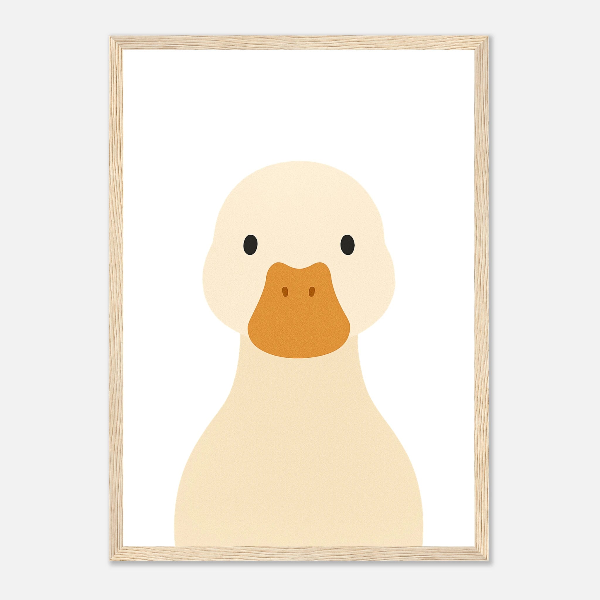 Wood frame - Duck – Minimalist Farm Animal Art Print | Nursery or Educational Wall Poster - Play By Print