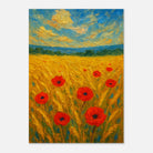 Unframed A3 (29.7 x 42 cm) - Golden Poppy Field Print | Vibrant Impressionist Landscape - Play By Print