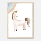 Wood frame - Watercolour Unicorn Turned & Rainbow Wall Art - Olga