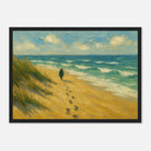 Black frame A3 (29.7 x 42 cm) - “Coastal Solitude” | Peaceful Beach Walk - Play By Print
