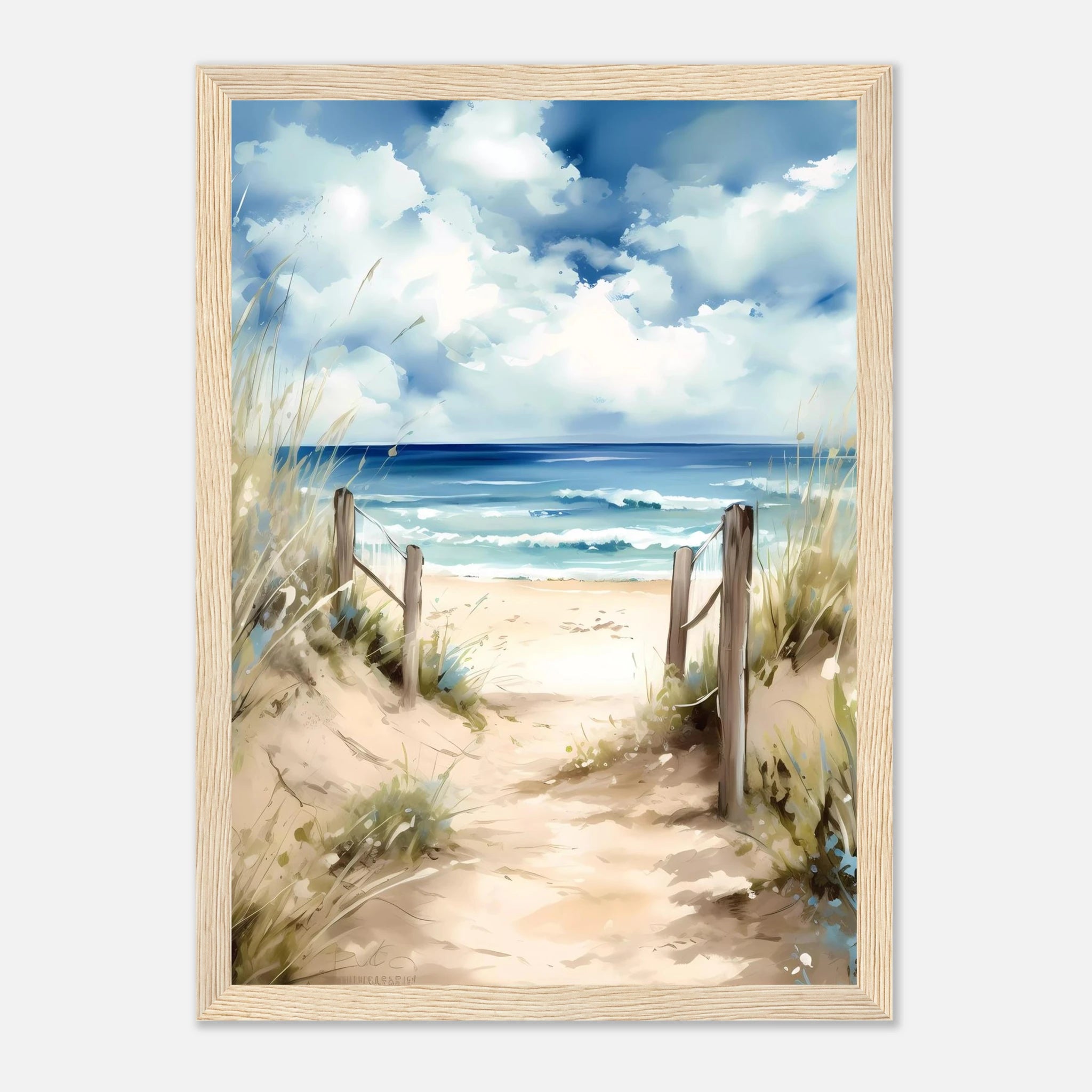 Wood frame - Ocean Pathway – Coastal Art Print - Play By Print