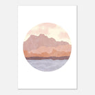 Unframed - Circular Mountain Horizon – Watercolour Landscape Art Print - Daisy