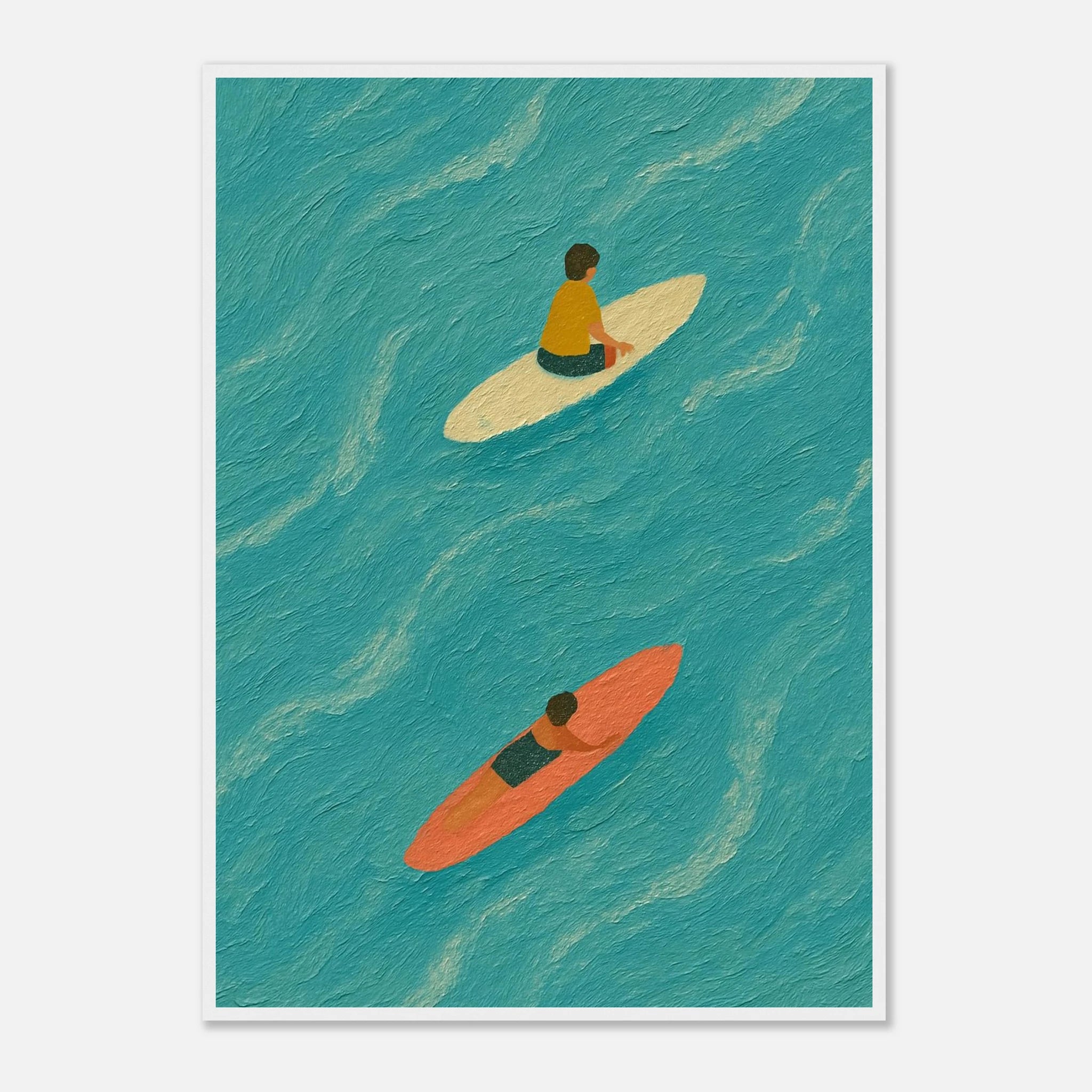 White frame A1 (59.4 x 84.1 cm) - "Drift and Dream" Surf Print | Minimal Coastal Wall Art - Play By Print