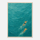 Wood frame A2 (42 x 59.4 cm) - Ocean Swimmers Wall Art | Textured Painterly Sea Print - Play By Print