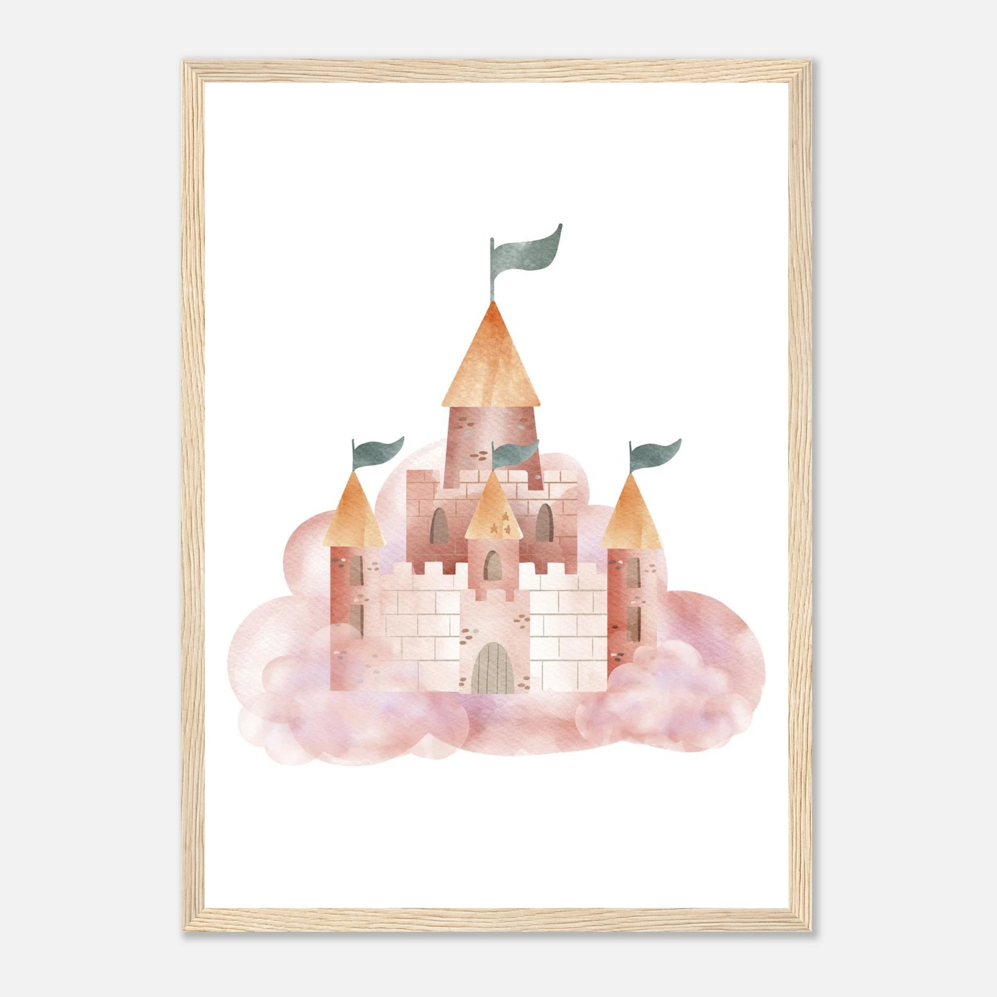 Wood frame - Watercolour Princess Castle Wall Art - Olga