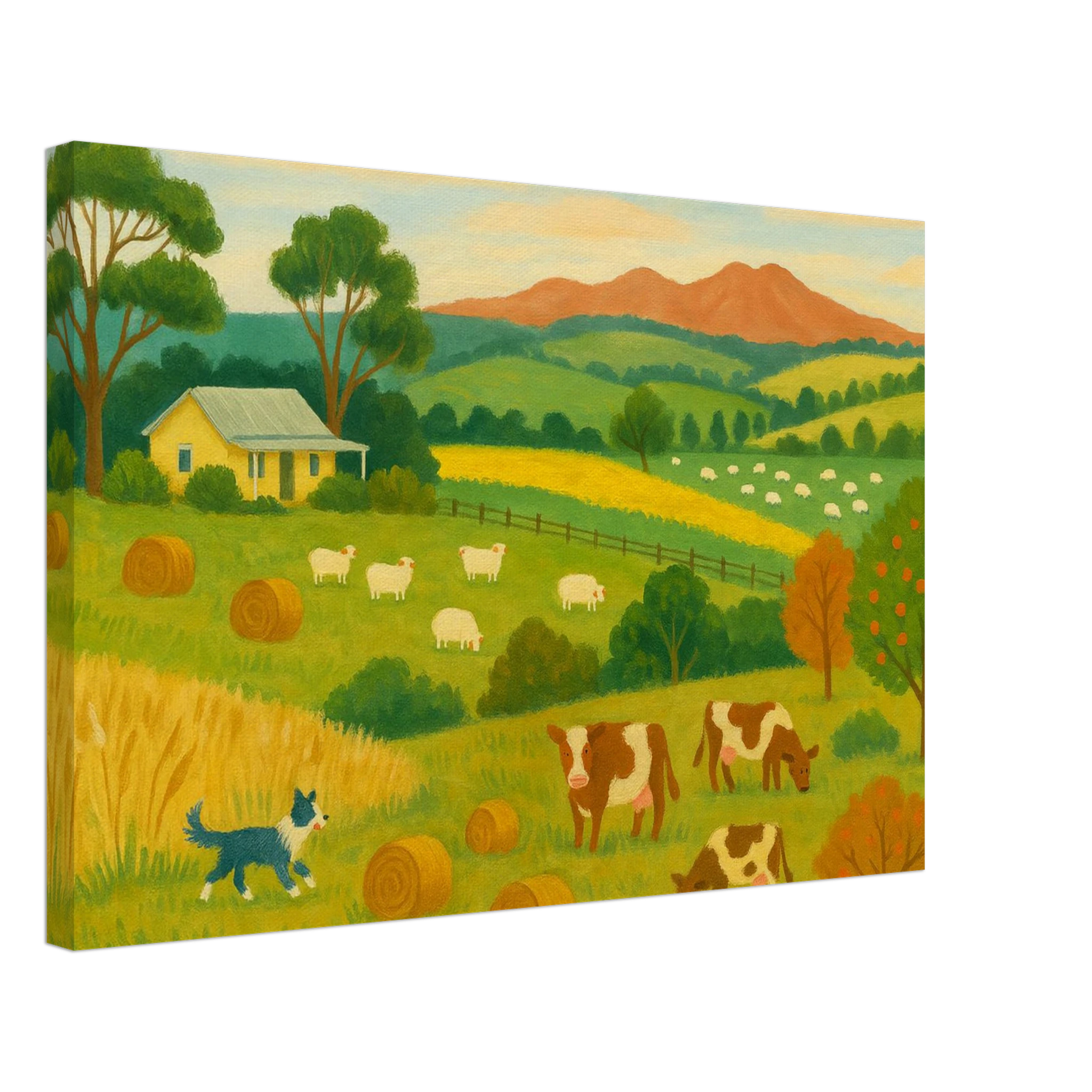 Canvas 40x60 cm 16x24″ - Australian Farm Life Landscape Canvas Wall Art - Play By Print