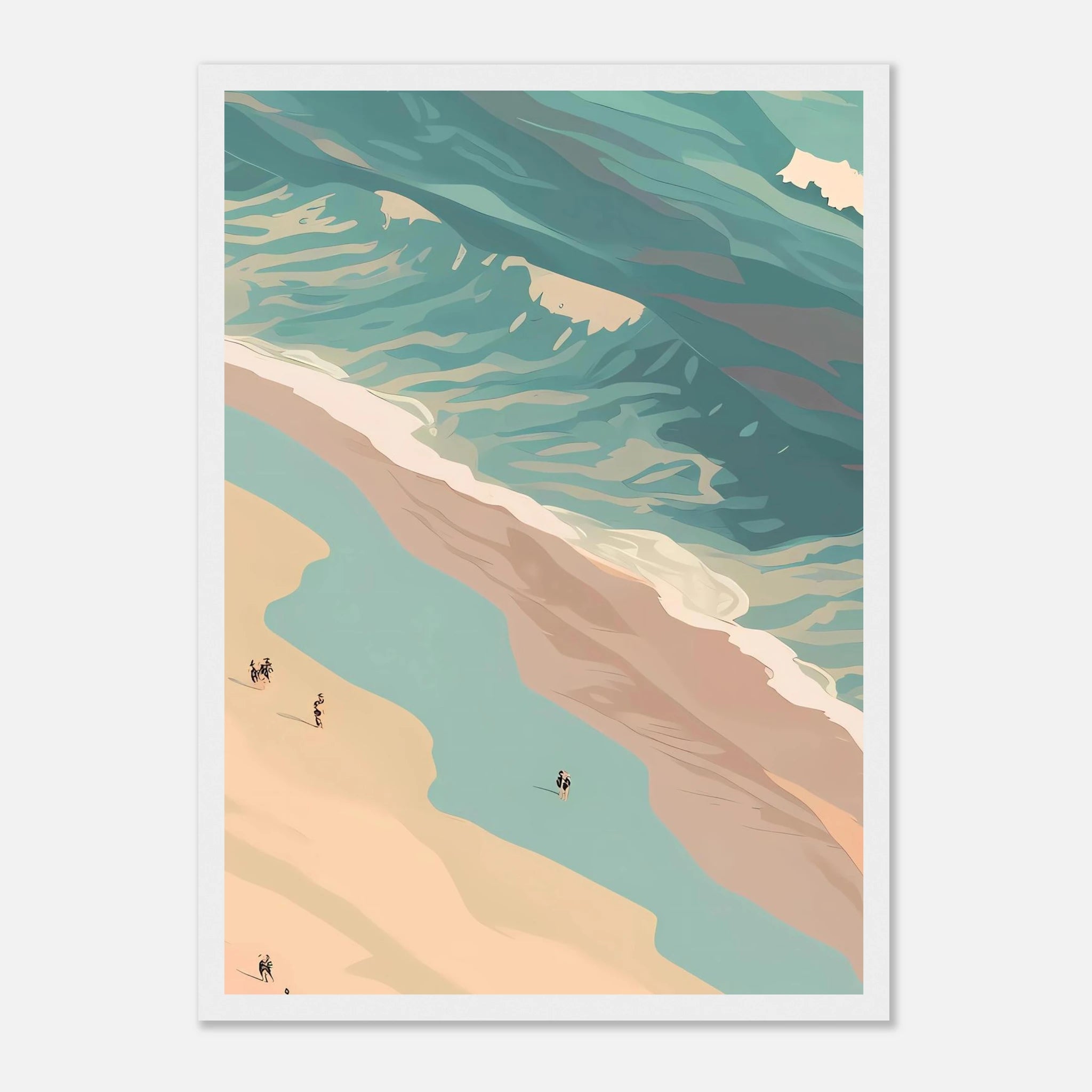 White frame - Coastal Horizon Abstract Costal Art | Centre Panel - Play By Print