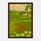 Dark wood frame 40x60 cm 16x24″ - Vineyard & Wildflowers – Australian Countryside Canvas Wall Art - Play By Print