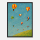 Black frame A3 (29.7 x 42 cm) - Up and Away Hot Air Balloon Wall Art | Whimsical Nursery or Playroom Print - Play By Print