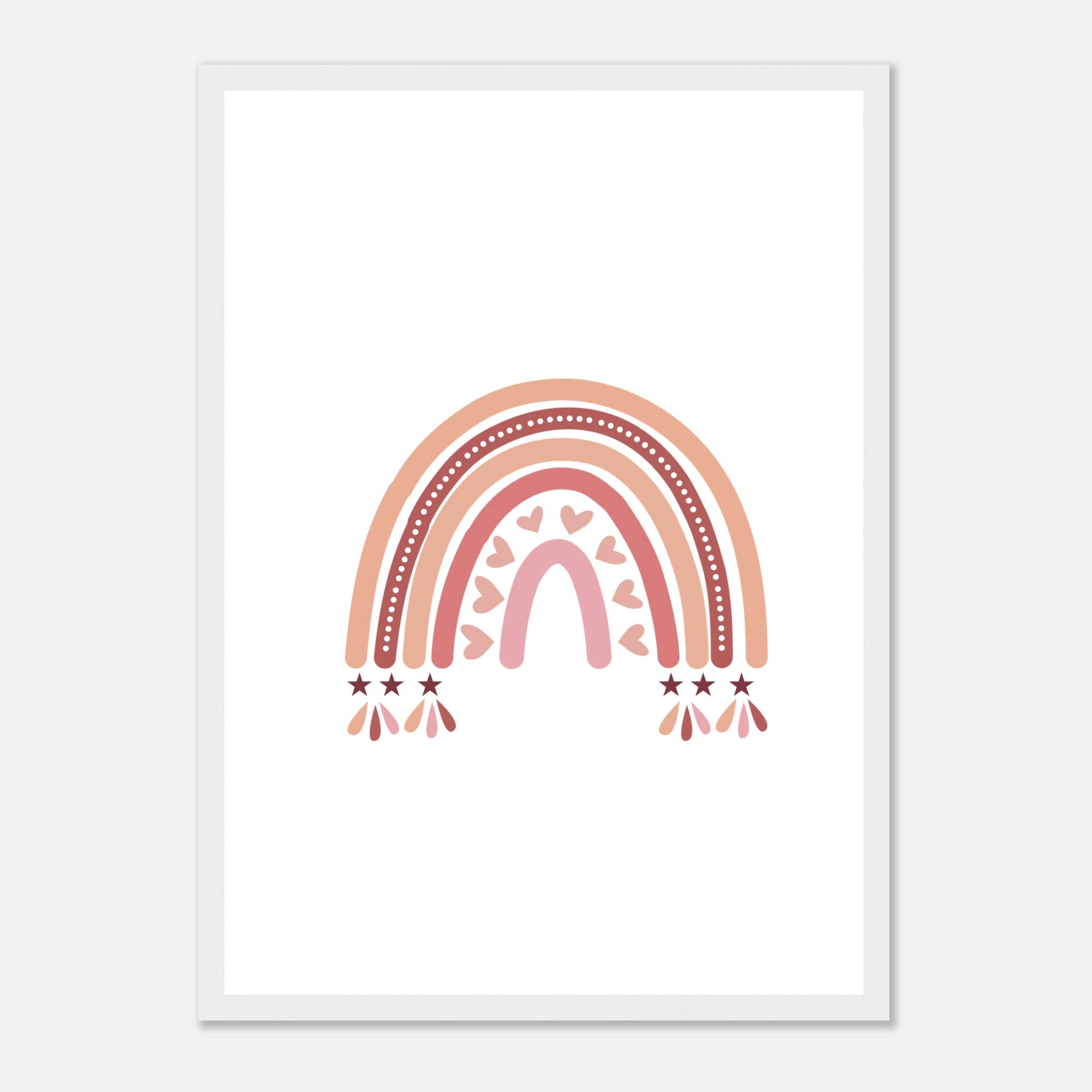 White frame - Boho Pink Rainbow Wall Art - Jerin